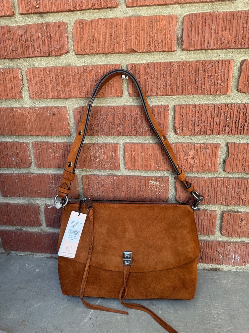 NWT Rebecca Minkoff Darren Suede Zip Top Shoulder Bag